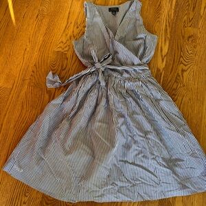 Lovely easter/grad dress Polo wrap dress blue and white lined sz 14 - never worn